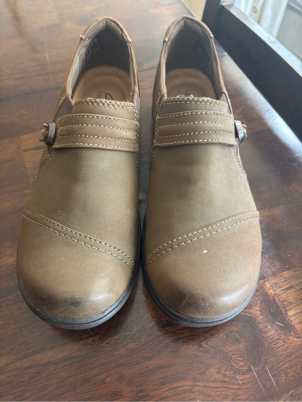 Clarks  Tan Slip-On Loafers